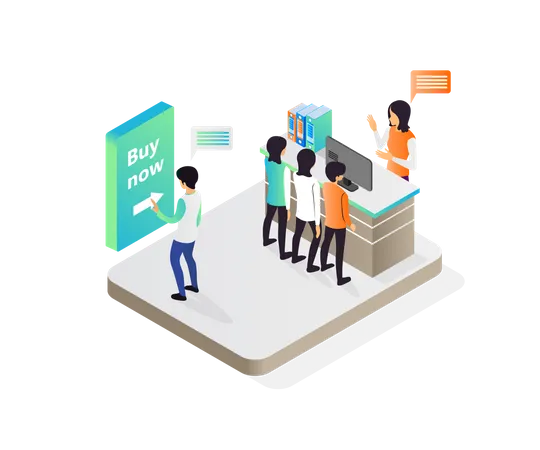 Buyer buy product at market  Illustration