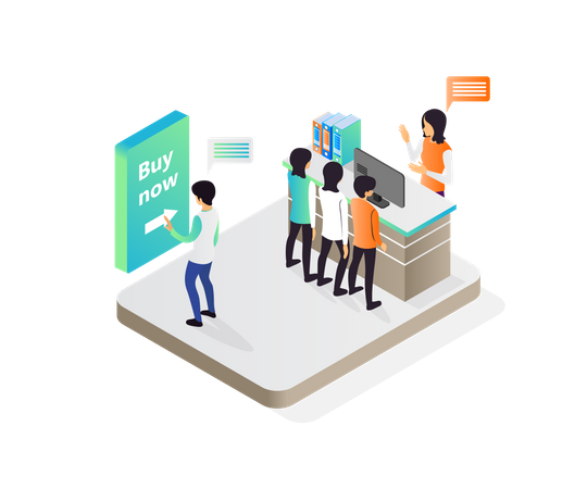 Buyer buy product at market  Illustration