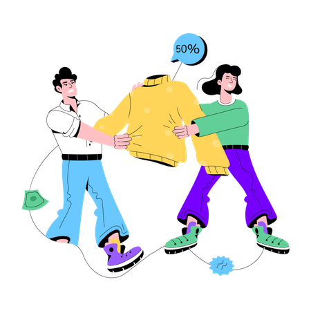 Buyers Fight  Illustration