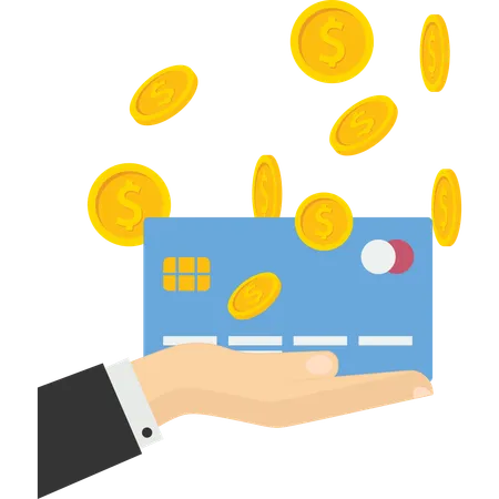 Buyers paying money from debit card receive bonus  Illustration