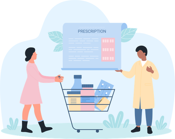 Buying doctors prescription drugs  Illustration