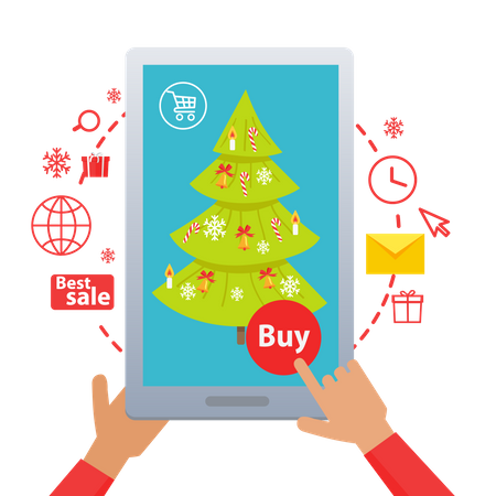 Buying Fir Tree Online  Illustration