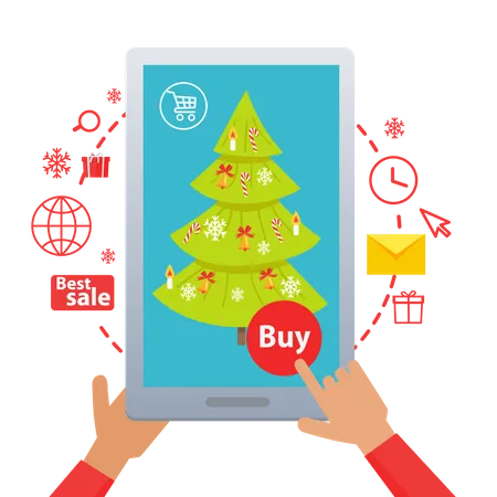 Buying Fir Tree Online  Illustration