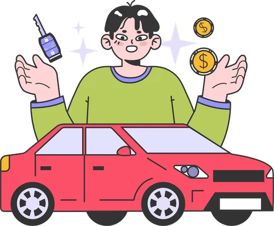 Buying first car  Illustration