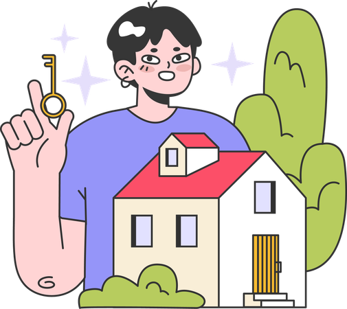 Buying first house  Illustration