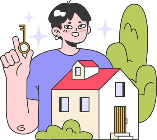 Buying first house  Illustration