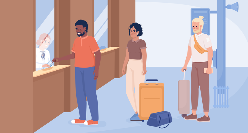 Buying flight tickets  Illustration