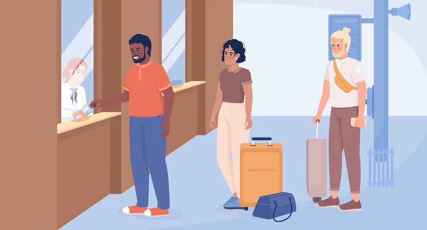 Buying flight tickets  Illustration