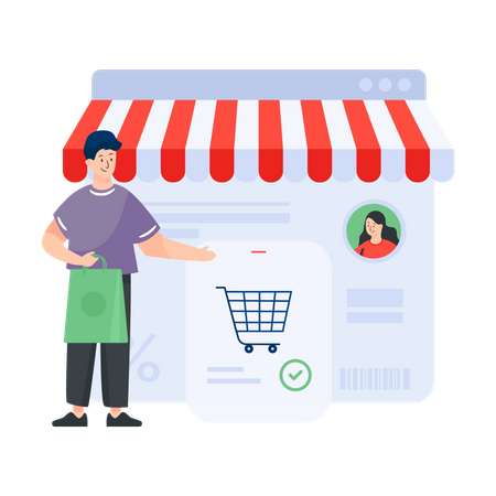 Buying from E-commerce marketplace  Illustration