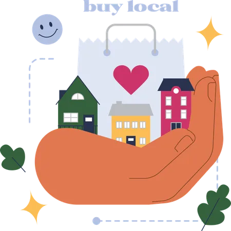 Buying home in local city  Illustration