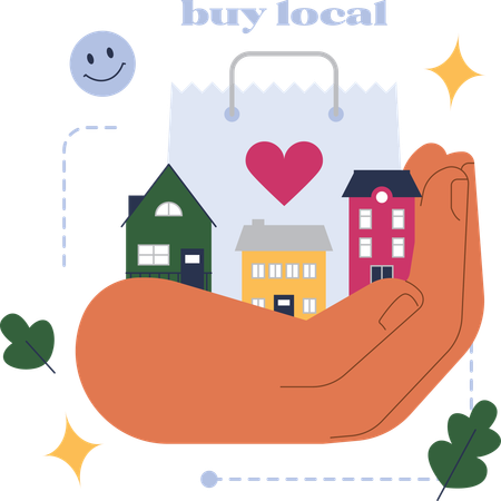 Buying home in local city  Illustration