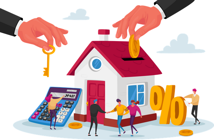 Buying home with home loan Illustration