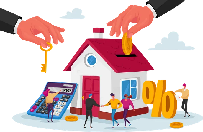 Buying home with home loan  Illustration