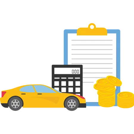 Buying new automobile on credit  Illustration