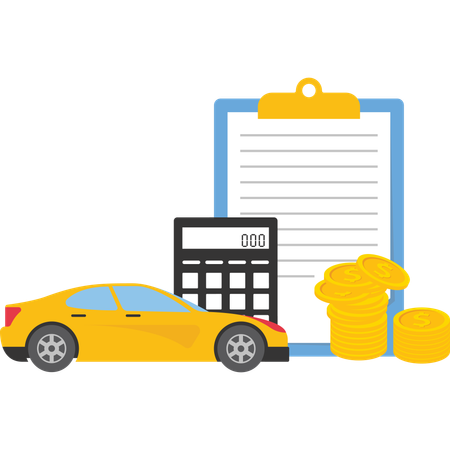 Buying new automobile on credit  Illustration