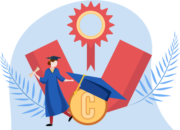 C Grade Graduate Student  Illustration