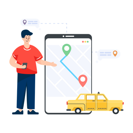 Cab App  Illustration