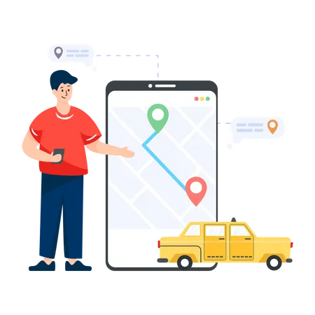 Cab App  Illustration