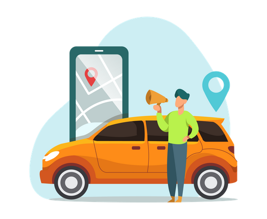 Cab booking  Illustration