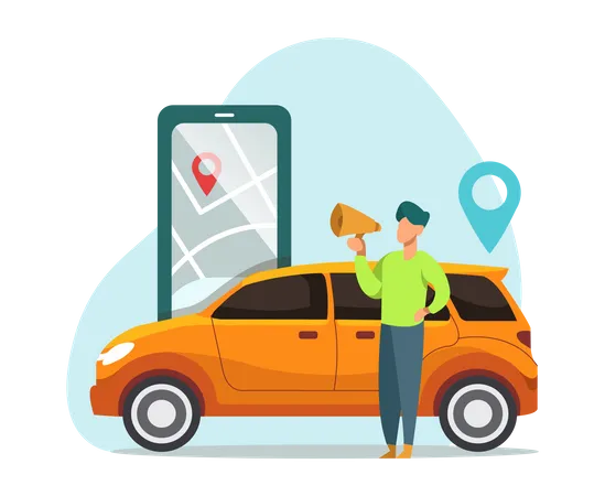 Cab booking  Illustration