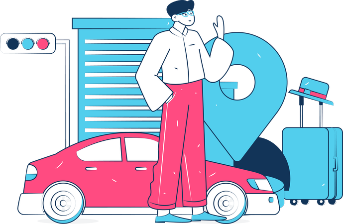 Cab Booking  Illustration