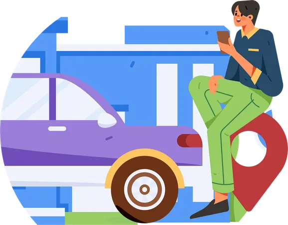 Cab Booking  Illustration