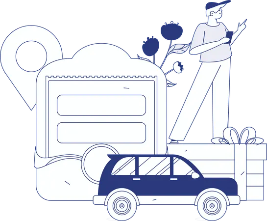 Cab Booking  Illustration