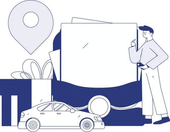 Cab Booking  Illustration