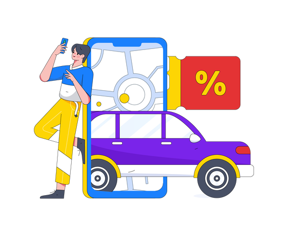 Cab booking offer  Illustration