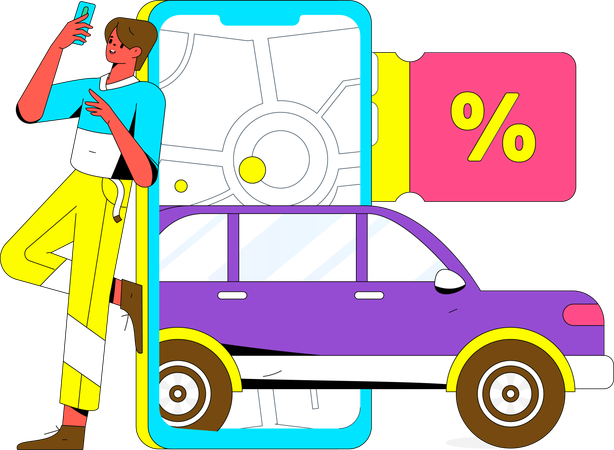 Cab booking offer  Illustration
