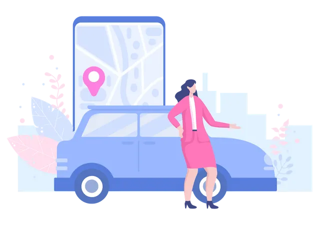 Cab Booking Service Illustration