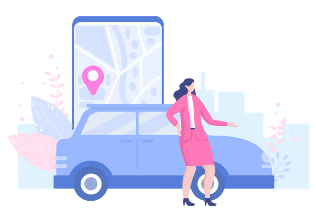 Cab Booking Service  Illustration