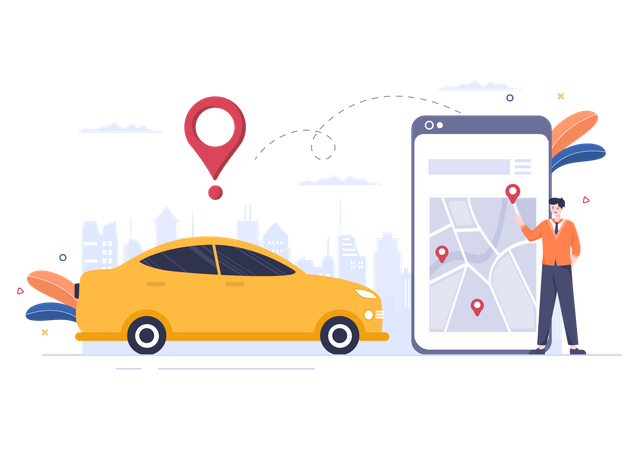 Cab booking service  Illustration