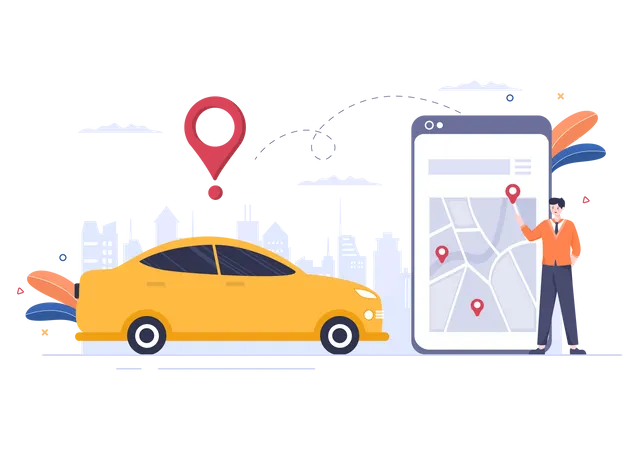 Cab booking service  Illustration