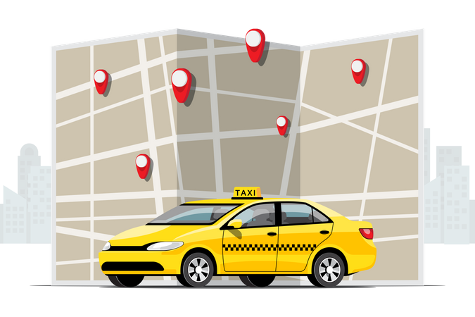Cab Service Illustration