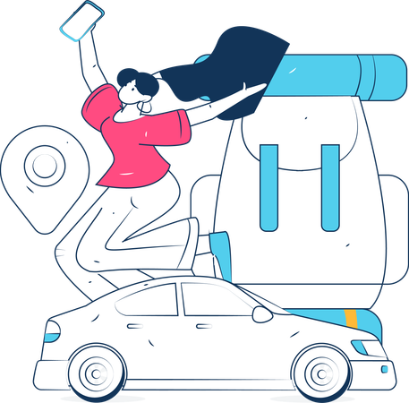 Cab Service  Illustration