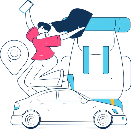 Cab Service  Illustration