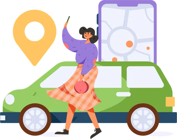 Cab Service  Illustration