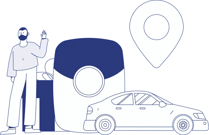 Cab Service  Illustration