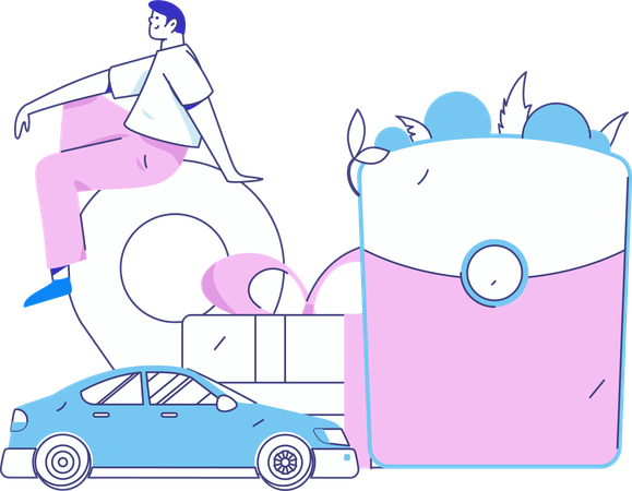 Cab Service  Illustration