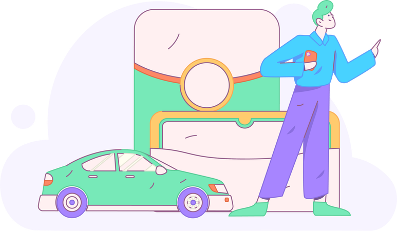 Cab Service  Illustration