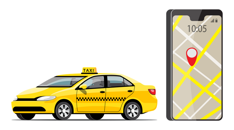 Cab Tracking Service Illustration