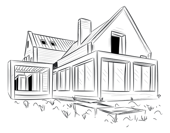 Cabaña de albergue  Ilustración