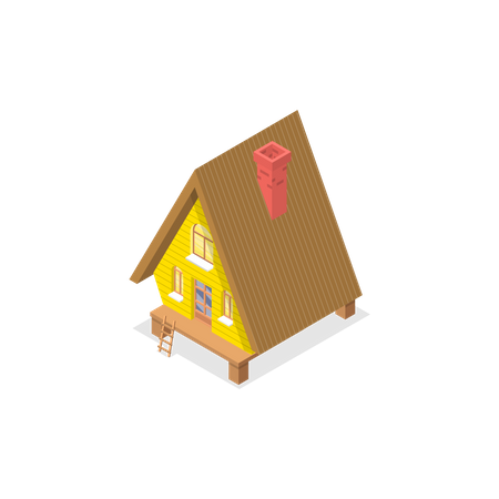 Cabaña de madera  Ilustración