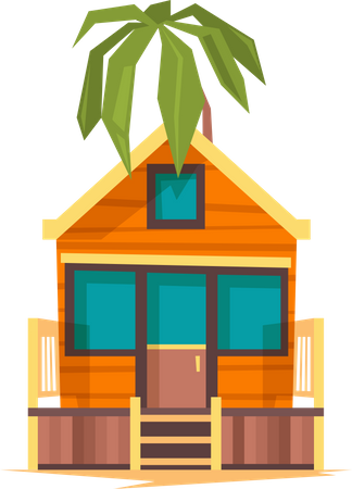 Cabaña en la playa  Ilustración