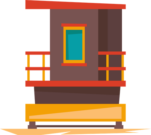 Cabaña en la playa  Ilustración