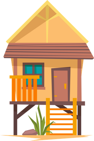 Cabaña en la playa  Ilustración