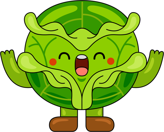 Cabbage Mascot character  Illustration