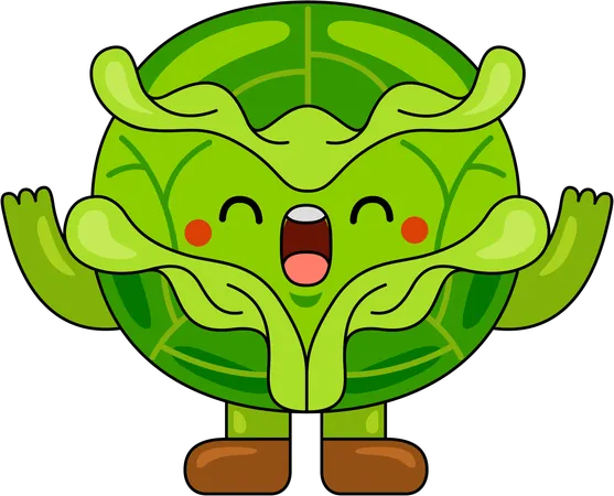 Cabbage Mascot character  Illustration