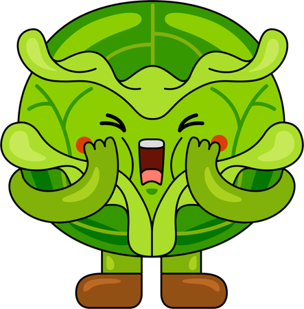 Cabbage Mascot shouting  Illustration